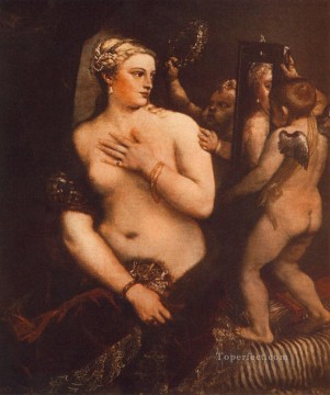 Desnudo Painting - Venus en su baño desnuda Tiziano Tiziano